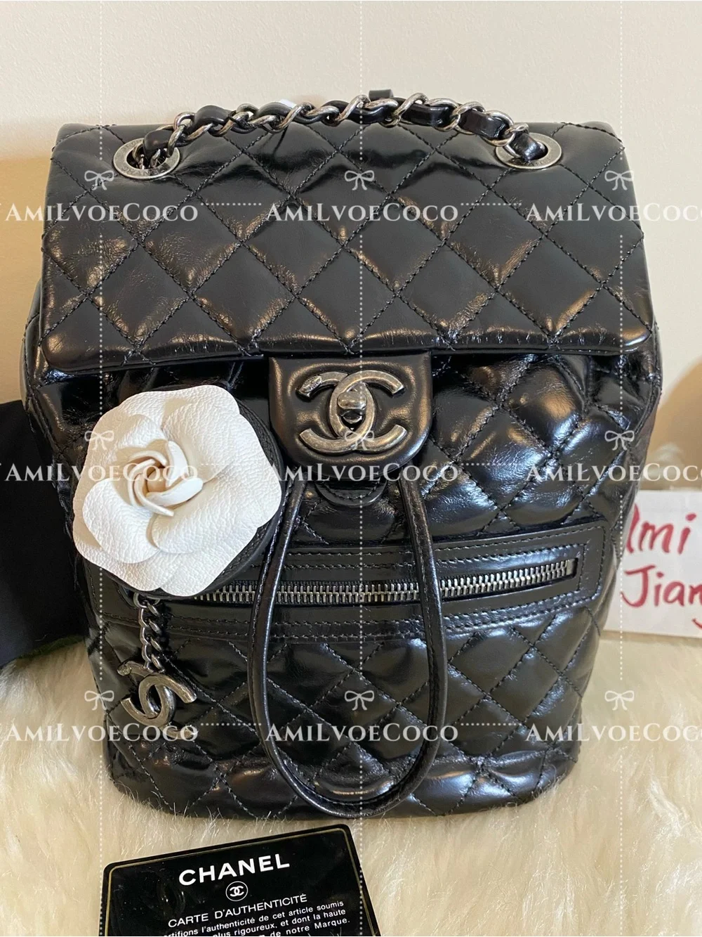 CHANEL mountain Backpack Black Aged glazed Calfskin Ruthenium Hardware